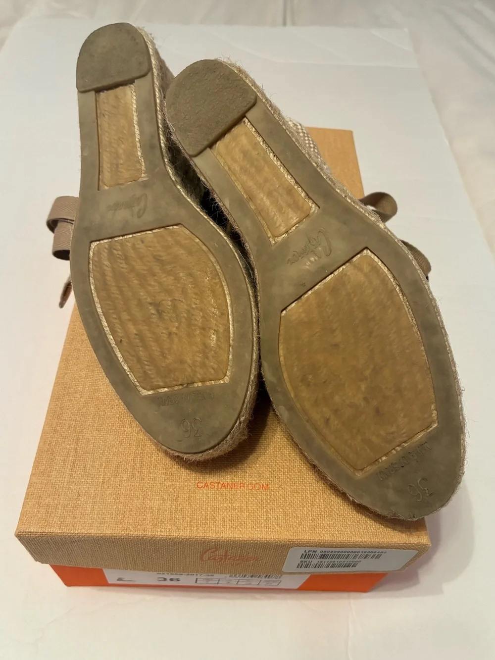 Castañer Chiara Wedge Platform Espadrille Sandal in Sand Size 36/6 with Box